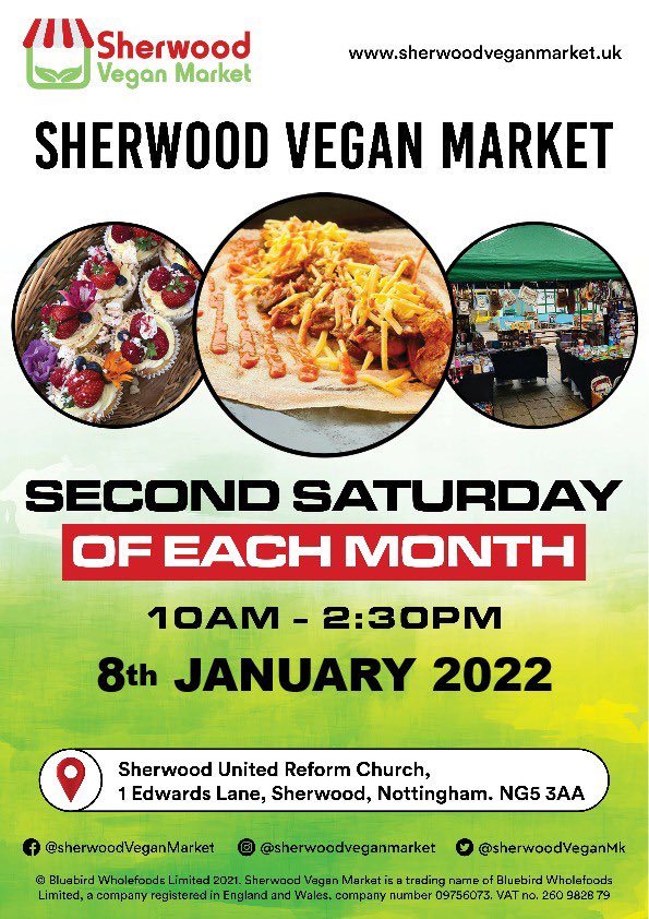 THIS SATURDAY 8th January and every Second Saturday of each month! Looking forward to welcoming you all! #sherwoodveganmarket