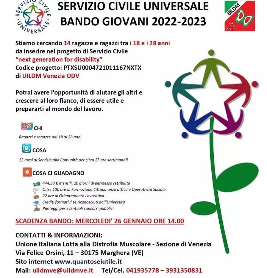 uildmveonlus's tweet photo. Bando per iscriversi al progetto del Servizio Civile. Sarà aperto fino alle ore 14.00 di mercoledì 26 gennaio 2022! 
Clicca subito il link per vedere come partecipare ed effettuare la domanda👇🏻  
https://t.co/4VgixDkIOC 
https://t.co/VxcMbO3JVV https://t.co/N4B3sFUq14