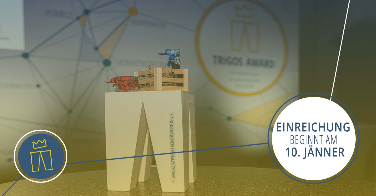 Der #TRIGOS ist Österreichs renommierteste Auszeichnung für verantwortungsvolles Wirtschaften und am 10. Jänner startet die Einreichfrist für den #TRIGOS2022.  Wir freuen uns auf eure zukunftsfitten Projekte. 

Nähere Infos unter trigos.at. 
#Nachhaltigkeit #CSR
