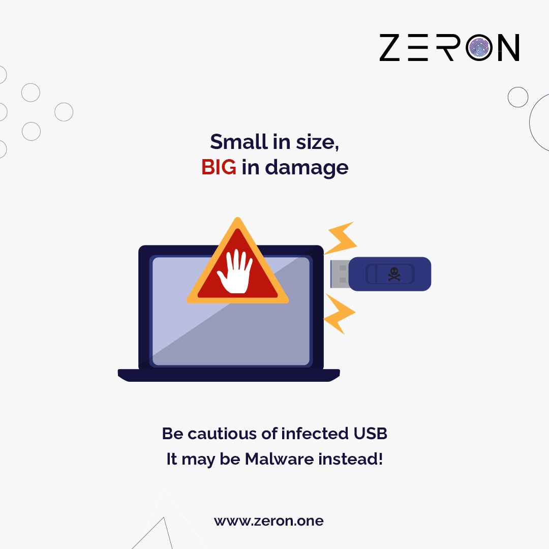 securezeron's tweet photo. USB flash drives continue to present a serious challenge to information security for consumers and companies.
Is your USB flash drives an infectious delivery system?
#Zeron #BeCyberAware #YourSecurityMatters #CyberSecuritySolution #CyberSecurity #BreachProbablity #DataBreach https://t.co/JeEtq3wxTM