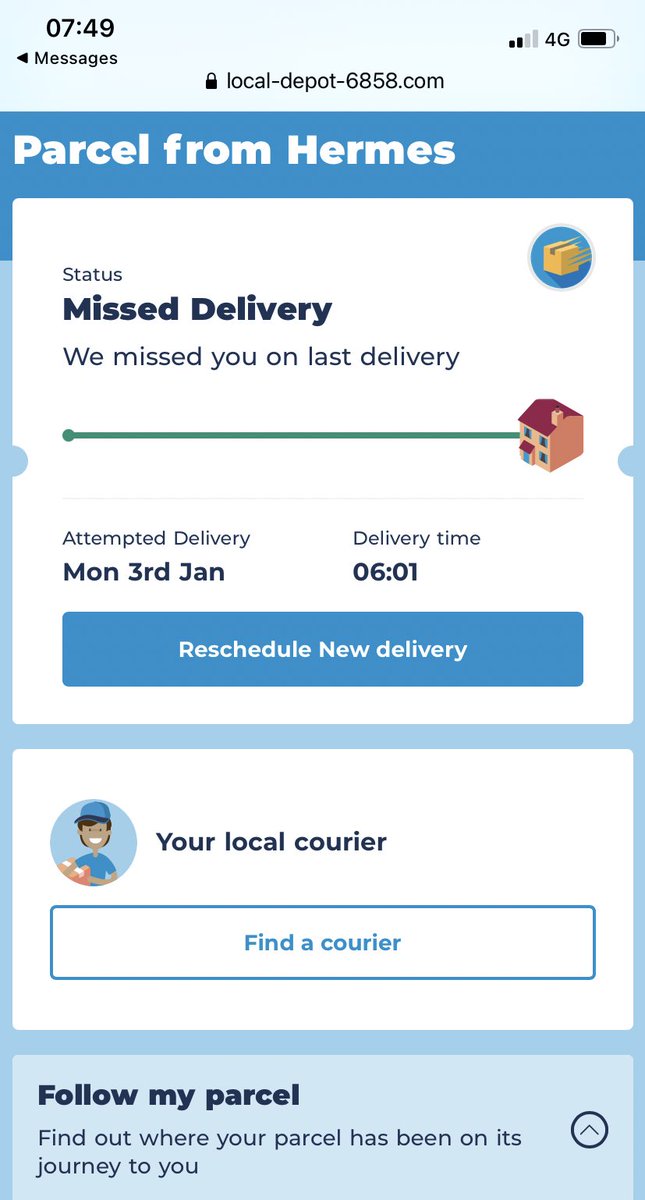 NurseMelling's tweet photo. Not sure what’s going on with @Hermesparcels at the moment but I can assure you I was home at 3am and 6am this morning when the so called attempts to deliver the parcel were made 😂 #hermes #hermesparcels #threemobile #newphone https://t.co/RdPz2tp6QJ