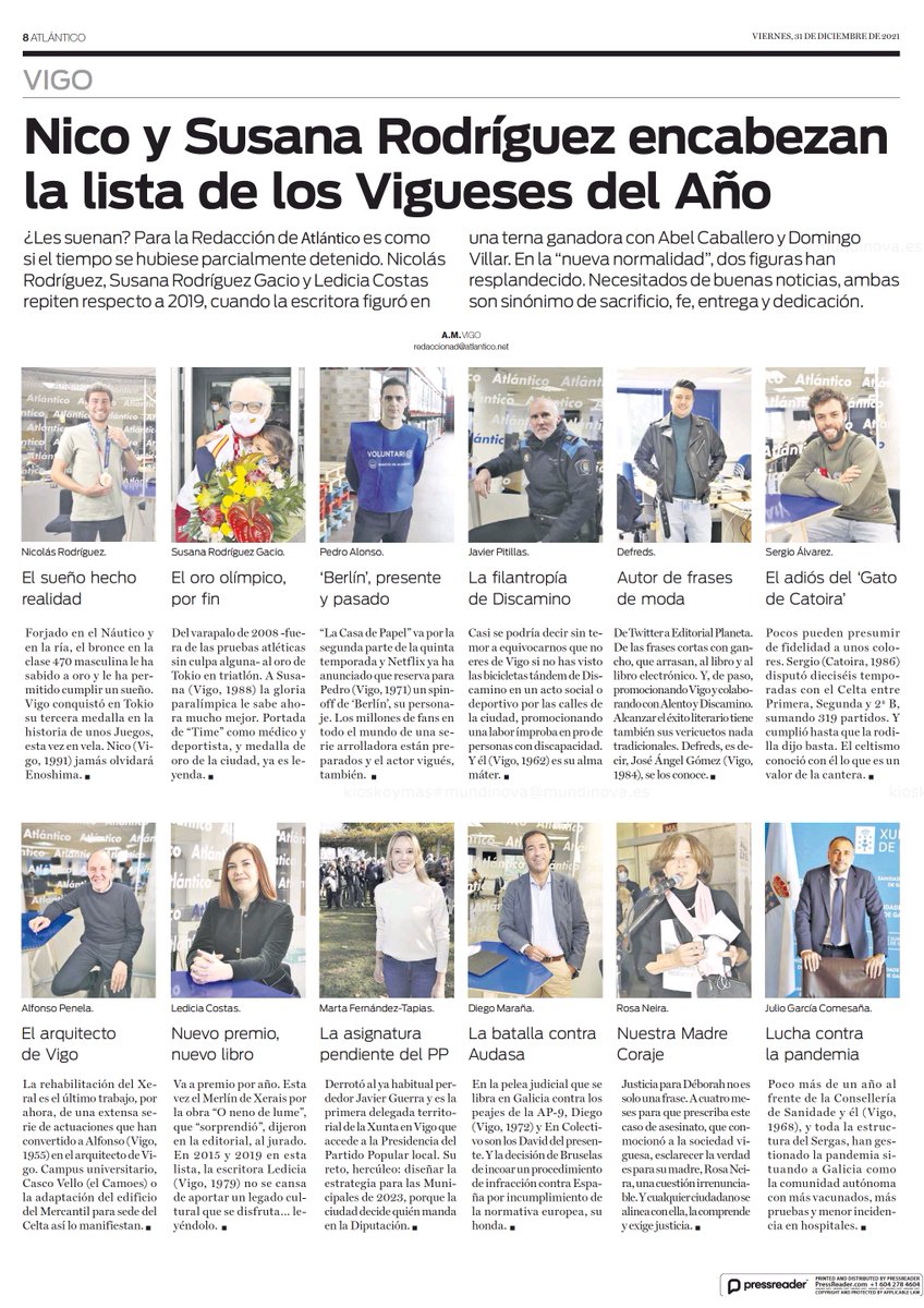 Gracias a <a href="/AtlanticoDiario/">Atlántico</a>  por tener presente nuestra causa e incluir a nuestro presidente <a href="/DiegoMarana/">Diego Maraña</a> en su lista de vigueses del año.