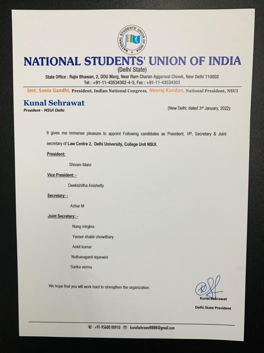 manikg0001's tweet photo. Congratulations to all the office bearers appointed in Faculty of Law, University of Delhi...

Under the able leadership of @Kunalsehrawat8 bhaiya , the team will fight for students rights and demands...

@NSUIDelhi @nsui https://t.co/G275HFb3mE