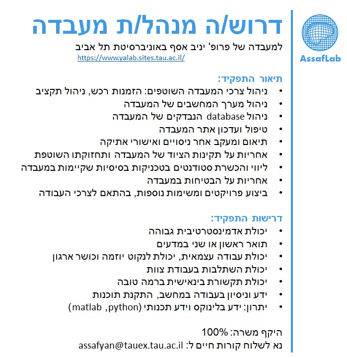 Yaniv Assaf's Lab tweet media