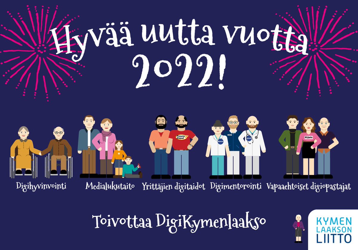 DigitukiK's tweet photo. #digikymenlaakso #kymenlaaksonliitto #dvv #hyvääuuttavuotta 2022! https://t.co/5n1i67uhLV