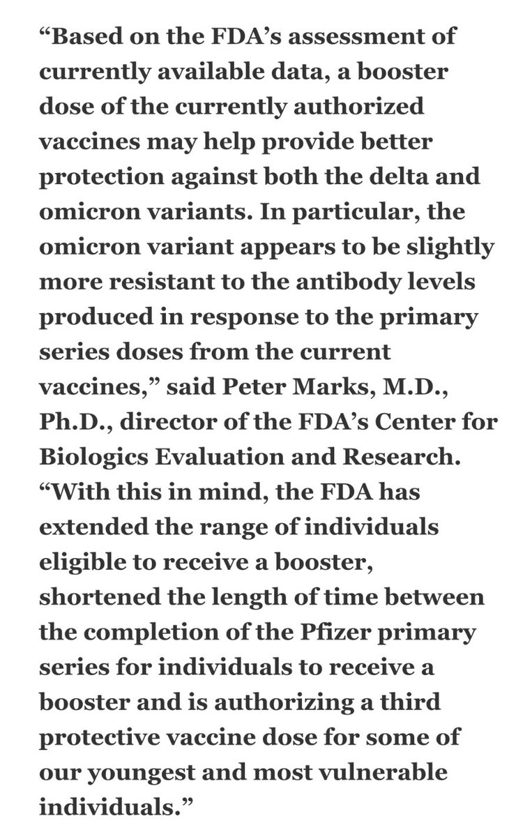 tmprowell's tweet photo. 📣 FDA has just authorized: 
📌 Booster of Pfizer #COVID19 #vaccine for age 12-15
📌 Booster of Pfizer for age 5-11 if #immunocompromised #immunosuppressed 
📌 Shortened interval for #boostershots post-dose 2 of Pfizer/Moderna from 6 to 5 mos (2 mos for J&amp;J)
#Omicron #MedTwitter https://t.co/vVIBu0gxoM