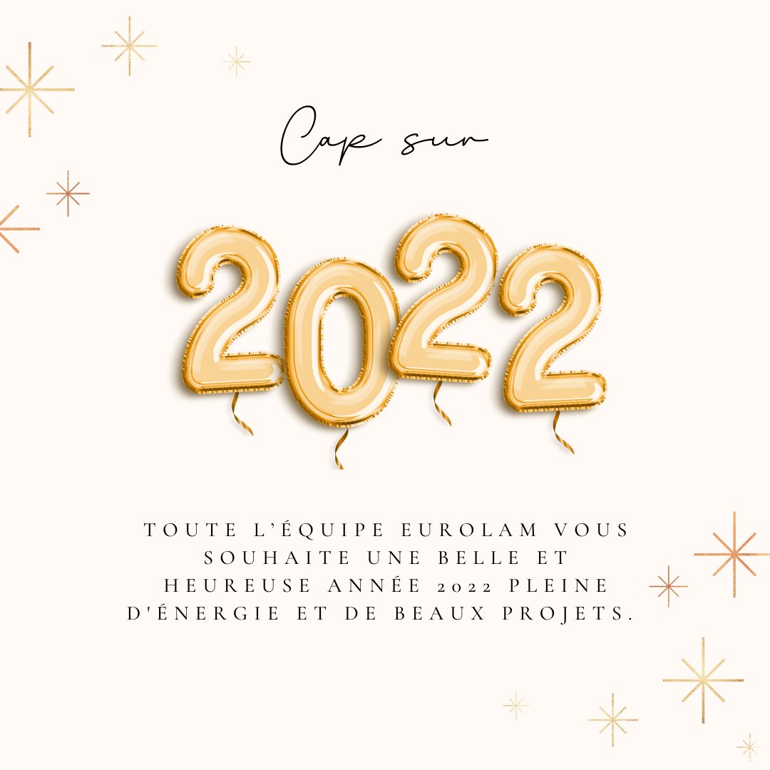 EurolamC's tweet photo. L’équipe Eurolam vous présente ses meilleurs vœux pour l’année 2022 !🎁 🎊
#nouvelleannée #meilleursvoeux #2022 #reussite #succès #bonheurautravail https://t.co/BulDzffAcg