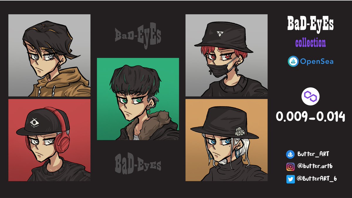 ButterART_6's tweet photo. 🔥NEW COLLECTION🔥BaD-EyEs collection on Polygon
✨Available now!: https://t.co/EhkRSoy9S8
📌Discord: https://t.co/Ac1qREZ4As

Can support by RT!
#NFTartists #openseanfts #NFTCommunity #nftcollector #NFTcollections #NFTTHAILAND #NFTs #NFTcollectibles #NFTdrops #PolygonNFT #nft https://t.co/DFSrLi6h7M