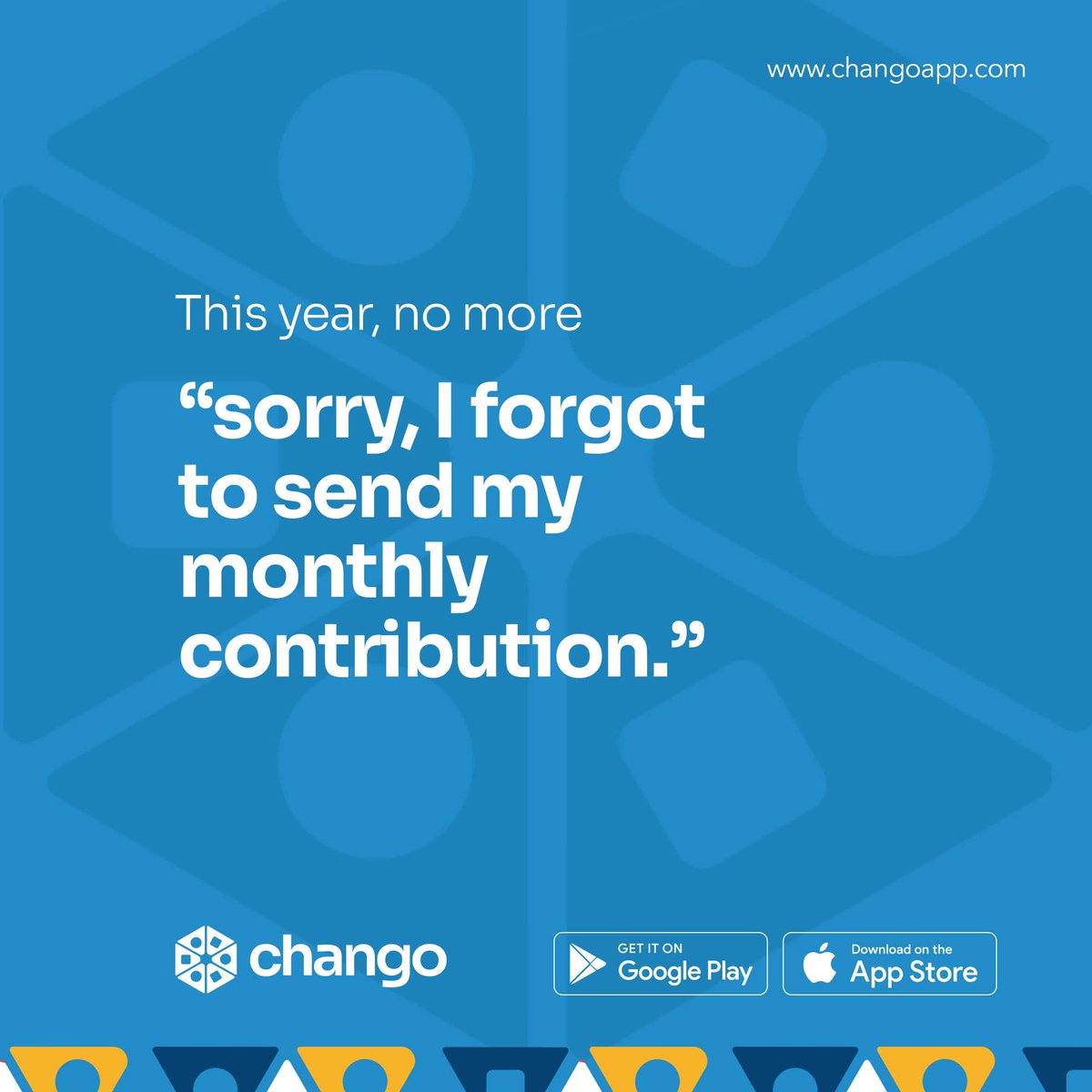 New year, new resolutions! This new year, your monthly contributions shouldn’t stress you. Not with Chango’s recurring contribution feature! 

Find out more at changoapp.com

#happynewyear #changoapp #fundraising