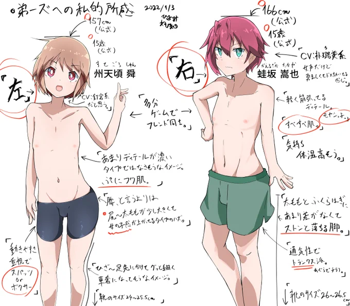 突然ですが正月潰して州天頃舜くんと蛙坂嵩也くんへの私的な感想図を描きました。ショタコンの人は彼らをこういう目で見てんだなぁという参考の一例にどうぞ。 #アリスギア #アリスギアお絵かき 