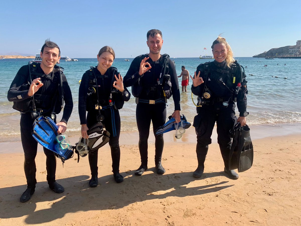 circle_divers's tweet photo. Hello 👋🏼 
From Sharm El Sheikh 😃

How is your new year looking like. Here we have Nicole taking her students Katia, Gianni and Evgenii for their first step to discover the underwater world, 
At the same time Ahmed Ragab and Andy are in the Straits of Tiran. 

Join our Circle 🤙🏽 https://t.co/DrTGzTDwgt