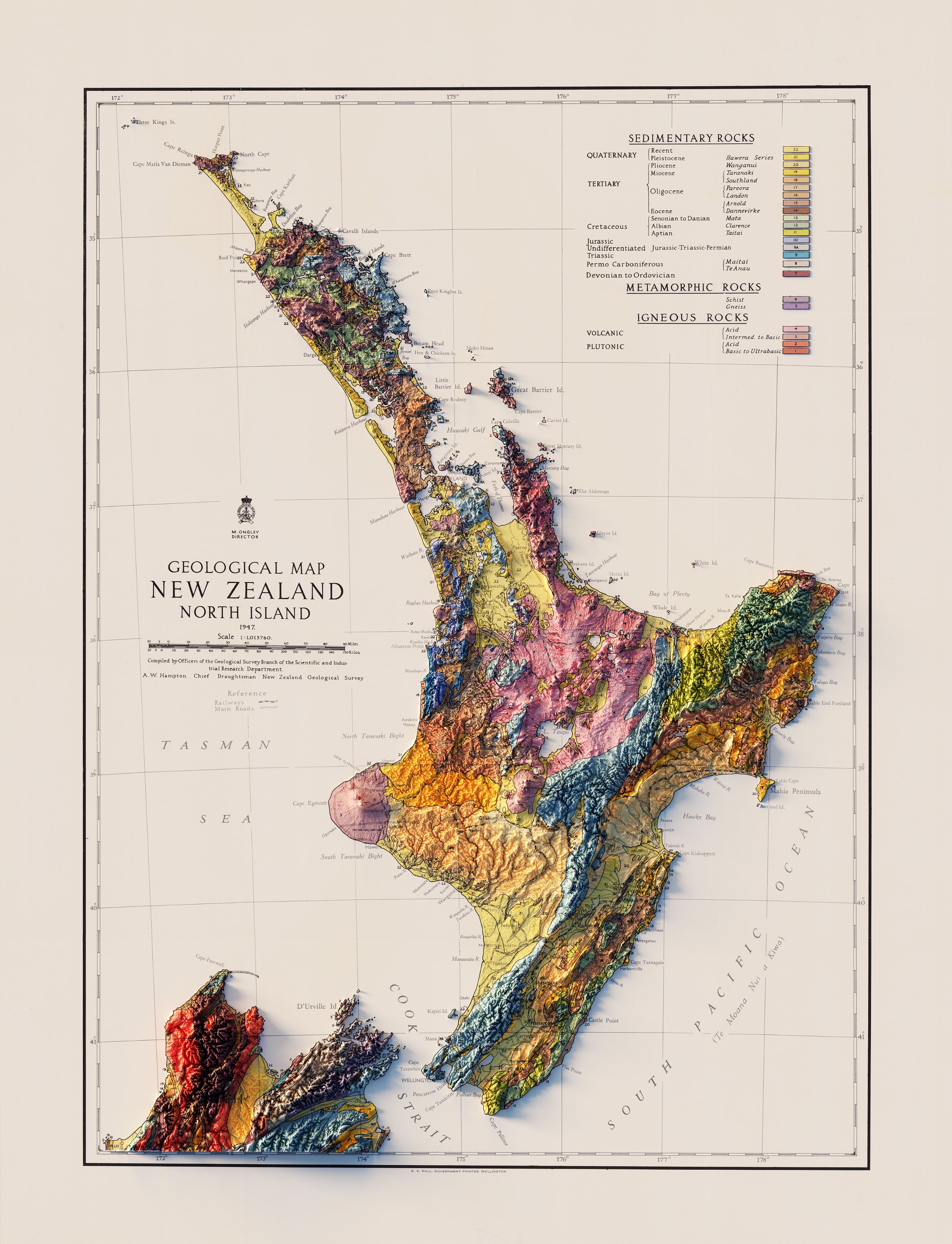 Geological Map Of New Zealand Sean Conway On Twitter: "Geological Map Of New Zealand - North And South  Islands - Geological Survey Branch Of The Scientific And Industrial  Research Department - 1947 #Arcgispro #B3D #Newzealand #Geology  #Cartography #