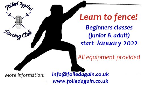 foildagain's tweet photo. Practice sessions start again this week, on Friday 7th January, for both beginners and returning fencers - see our website for more details (https://t.co/py57EqrGF5) https://t.co/SH1tPGkQrg