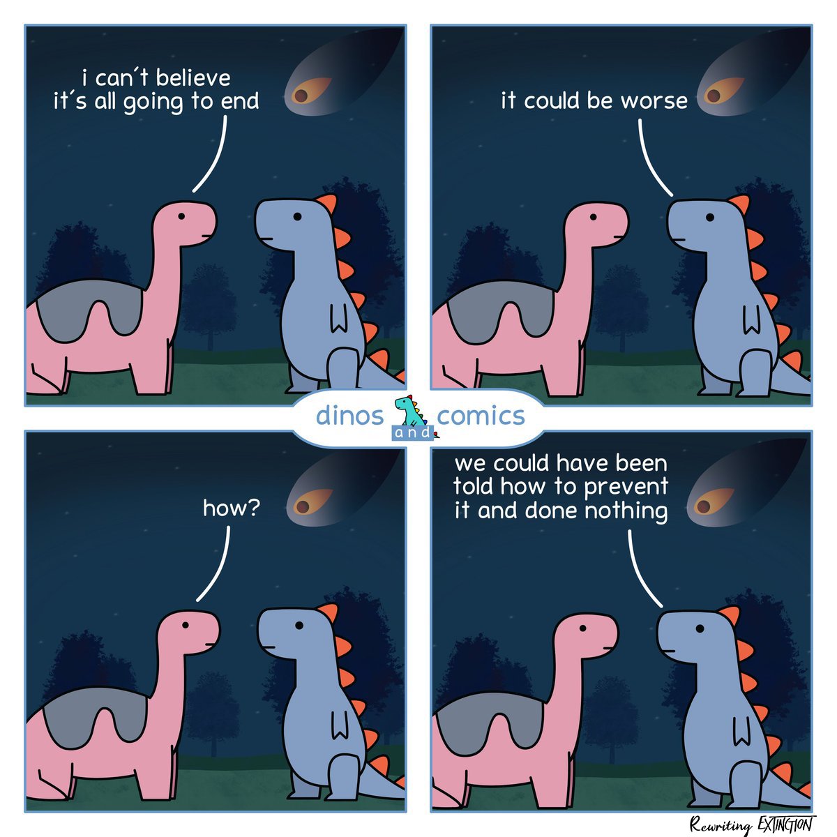 If only we had solutions to the #ClimateEmergency 🤔⁠
⁠
Oh wait, we do!⁠ 🌱 ♻️ 💚

We must act now. 
.
.
Credit: <a href="/dinosandcomics/">dinosaur</a> &amp; @rewritingextinction