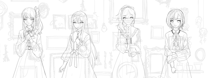本当に上げられる絵がないので去年の11月くらいから作業してるのに一向に終わる気配のない描き途中のニーゴの絵でも見てってください ついでに終わらせられるようにだれか監視して… 