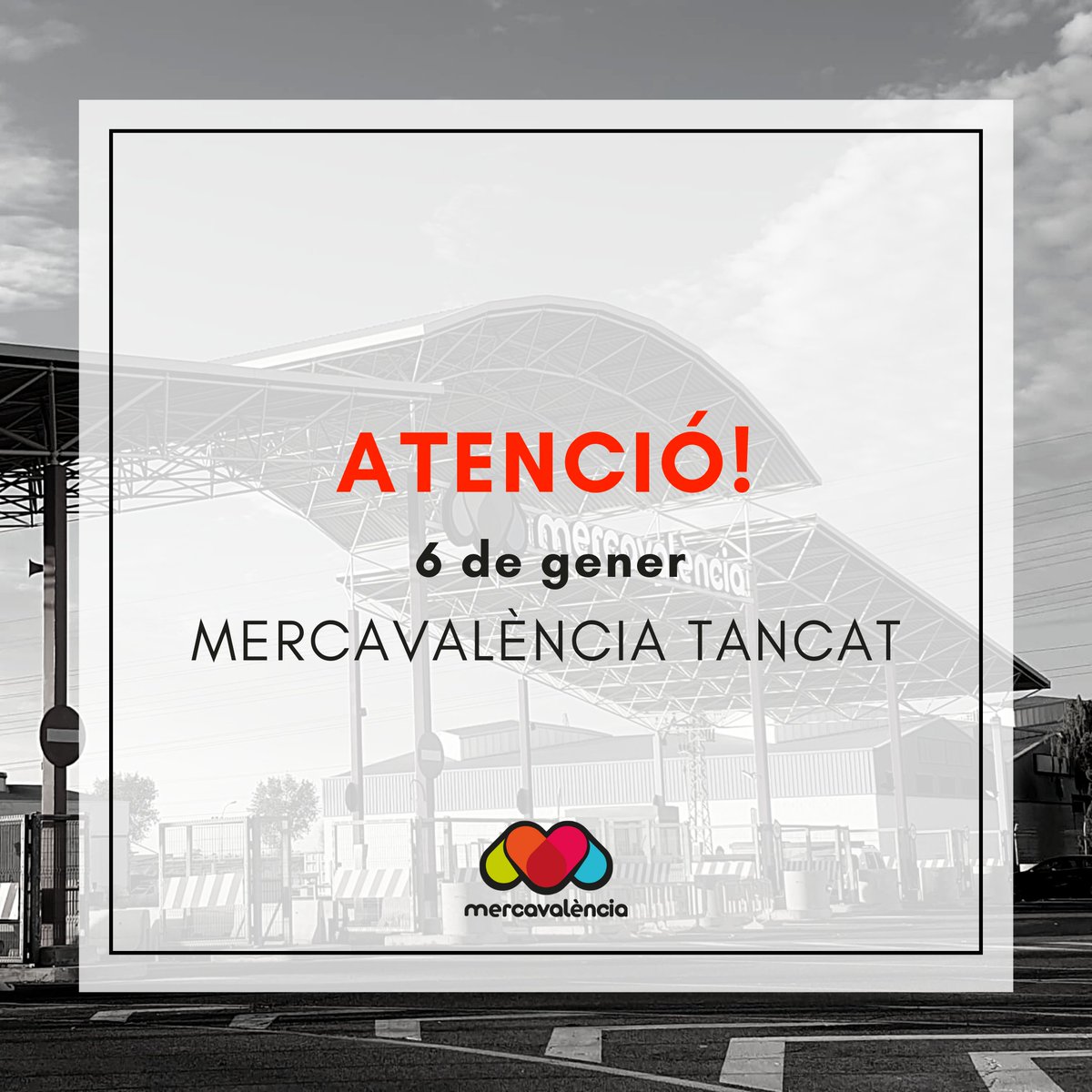 Mercavalencia1's tweet photo. ATENCIÓ! 📣 
El pròxim dia, 📆 6 de gener de 2022, amb motiu del Dia de Reis 👑 #Mercavalència tancarà les seues portes. Ens tornarem a veure en l'horari habitual el divendres dia 7. 

ℹ️: https://t.co/gUevC0fVSo

#6Gener #avís #valència https://t.co/CNJljyDpMP