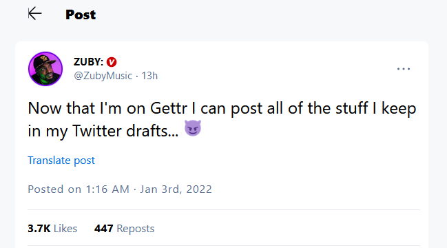 PopCatalin's tweet image. Benefits of GETTR over TWITTER:
#Zuby