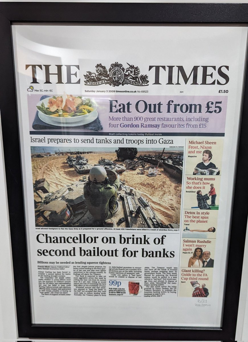 The Times 03/Jan/2009 Chancellor on brink of second bailout for banks

Happy 13th #Bitcoin 🎉