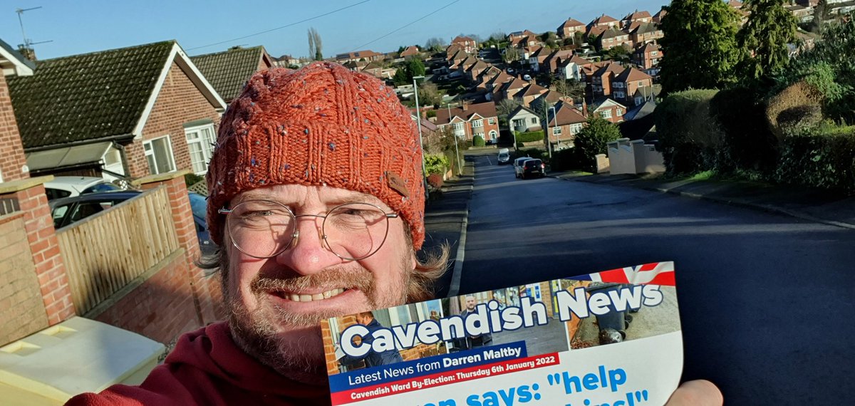 votemikeadams's tweet photo. CAVENDISH BYELECTION
A strong team out campaigning for hard working local candidate @DarrenMaltby2. 
He's been clear, vote for him and he will be relentless in his pursuit of equality in access to services.
Labour want to penalise you and Shrink your bin. We will not do that. https://t.co/wHQB3gb5F7