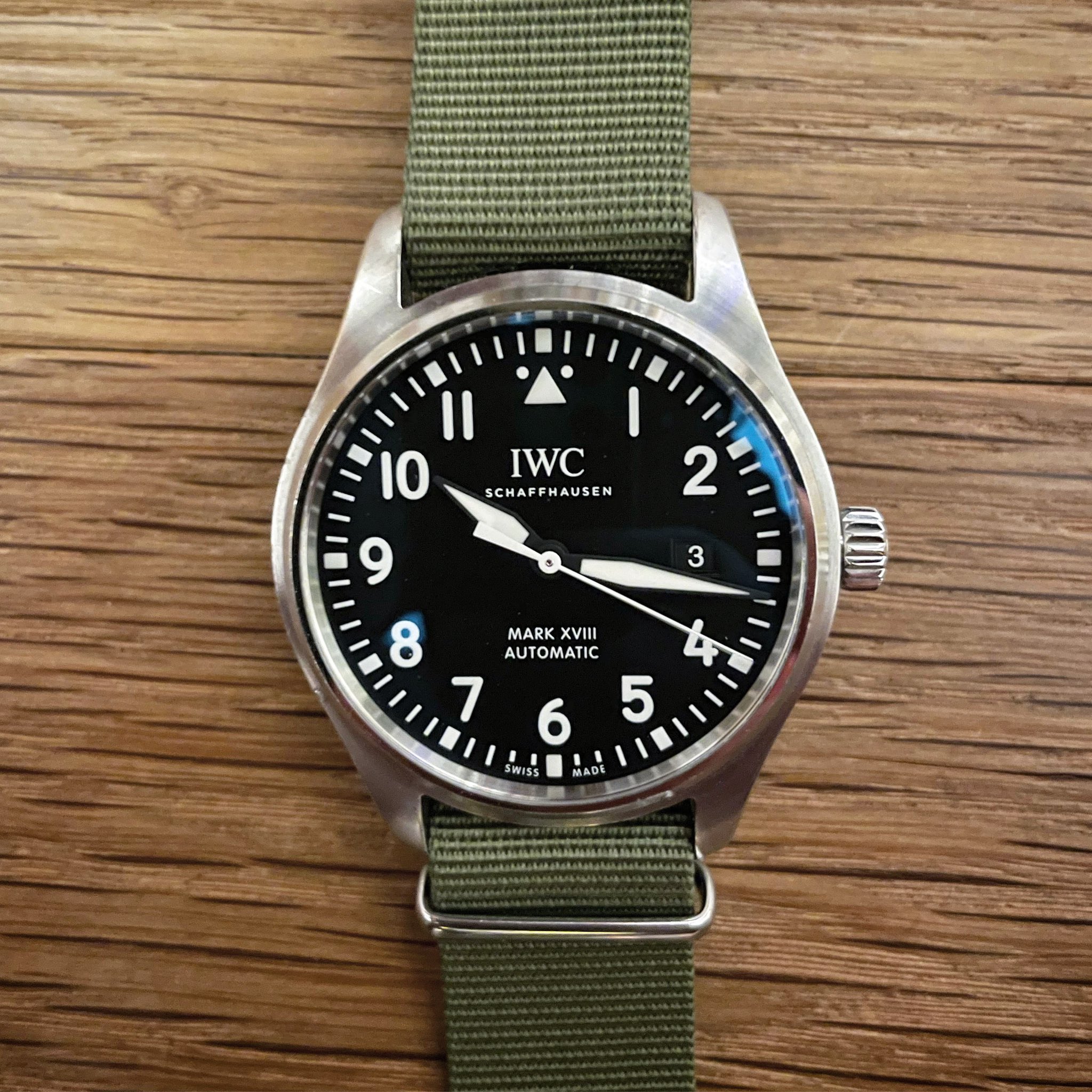 IWC 黒レザー 時計ベルト アリゲーター IWC 黒レザー 時計ベルト アリゲーター