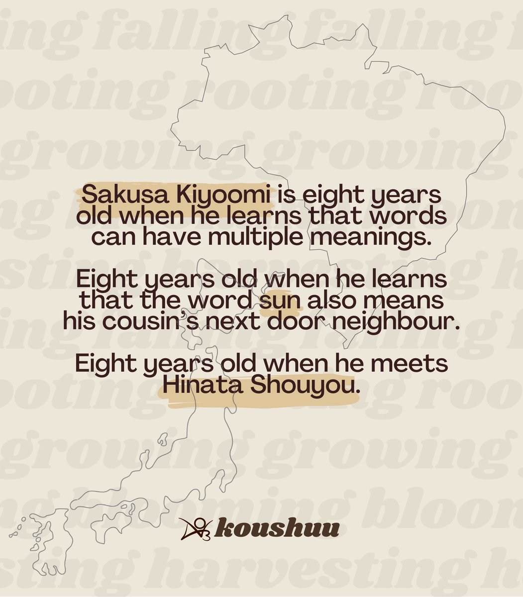 kouushu's tweet photo. a year ago today, ‘how to grow with sunlight’ was completed; happy anniversary to my baby ♡

#omihina • rated e • 105k words

a lesson in falling, rooting, growing, blooming, and harvesting 🌻

[https://t.co/WLzPICH7xX] https://t.co/r2WrUVrOgC