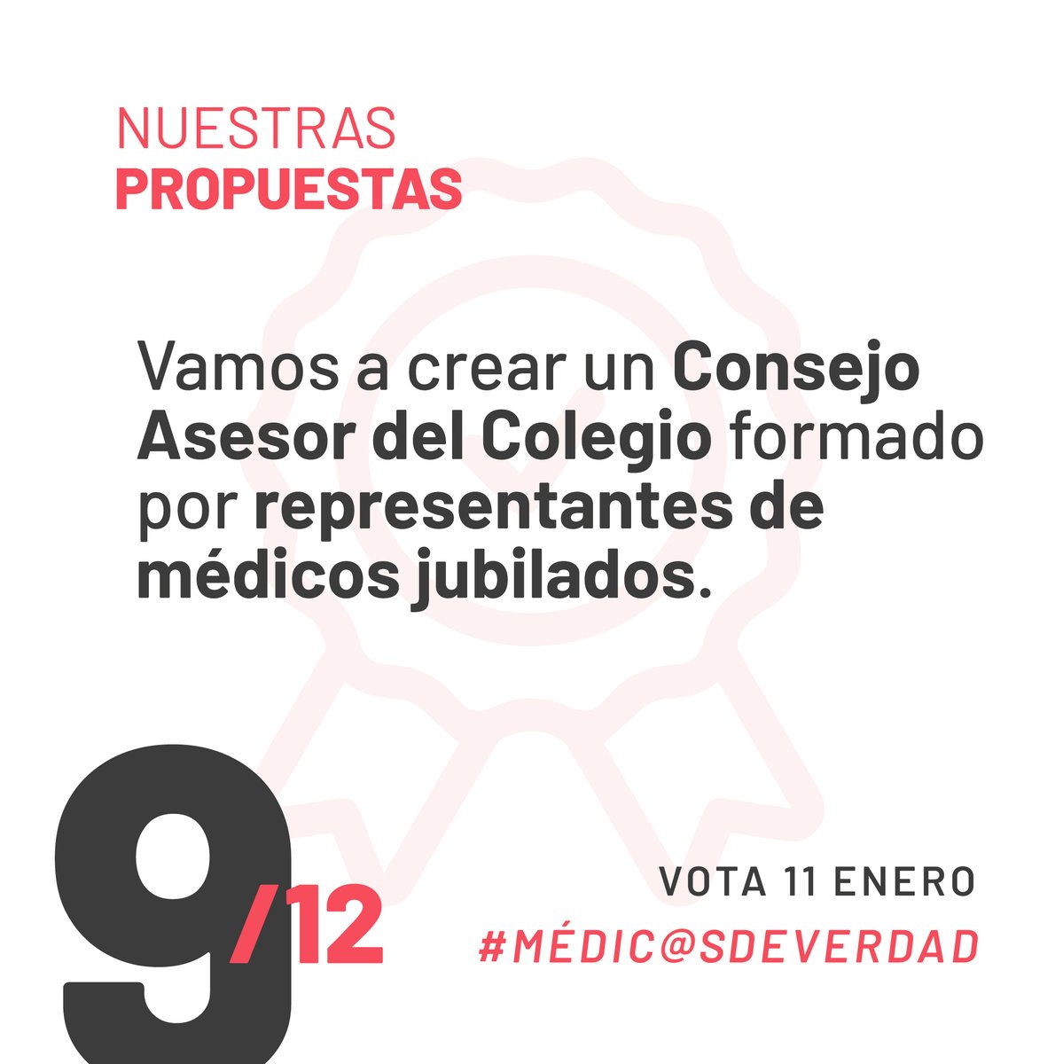 Medicosdverdad's tweet photo. #NuestrasPropuestas Crearemos un Consejo Asesor del Colegio formado por representantes de médic@s jubilad@s. #Medic@sdeVerdad #Medic@sdeValencia #DefendemosNuestraProfesion #EleccionesICOMV2022 #anaarbaizar #11Enero #VotaAnaArbaizar #medicinavalencia https://t.co/F6sKodrBHe