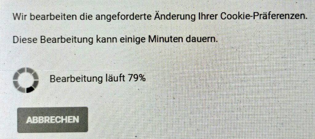 Die Cookie Banner haben ein neues Dreistigkeitslevel erreicht.
Ein Ladebalken fürs nicht speichern 🙄