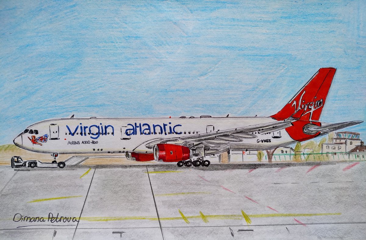 AircraftBy's tweet photo. Airbus A330-300 G-VKSS of Virgin Atlantic 'Mademoiselle Rouge' at Dresden Airport, Germany. The colours came really amazing and fantastic!
#VirginAtlantic #Virgin #Dresden #DresdenAirport #Germany #parkingposition #Airbus #AirbusA330 #Airport #red #MademoiselleRouge #flying https://t.co/ziiW6OP0bK