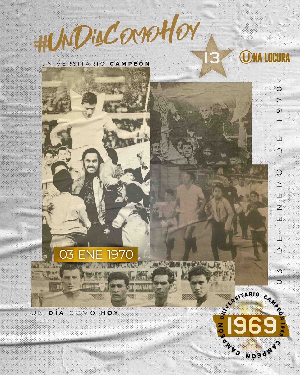 UnaLocura1924's tweet photo. #UnDíaComoHoy en 1970.
@universitario1924 logró su ⭐1️⃣3️⃣ tras empatar 1 - 1 frente a Atlético Grau en el estadio Nacional.
#DatosCremas
#Campeones
#LaHistoriaDeLaU https://t.co/nntzyVnJSZ