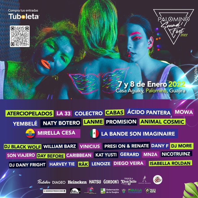 ndreaEcheverri's tweet photo. PALOMINO ☀️🏝🌊 Estaremos tocando en el Palomino Sound Fest, @aterciopelados los que estén cerquita allá nos vemos 7 y 8 de enero de 2022 en Casa Aguiky. #PalominoSoundFest https://t.co/CFFr2qvRRj