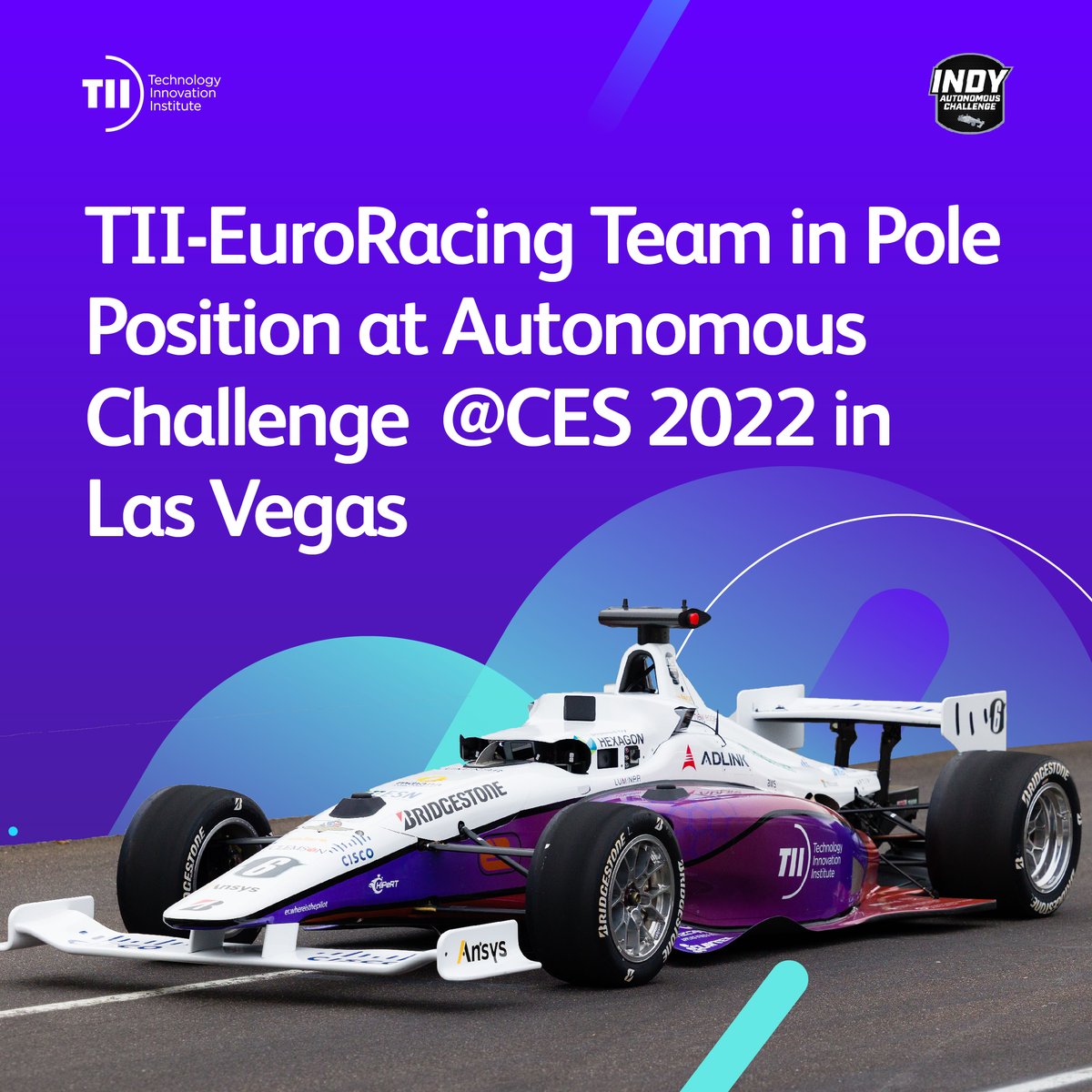 TII-EuroRacing Team is in pole position as it joins other contenders at the upcoming Autonomous Challenge @ CES 2022, which flags off at the Las Vegas Motor Speedway on 7 January 2022. bit.ly/3qLYxzB

#InspiringInnovation #CES2022