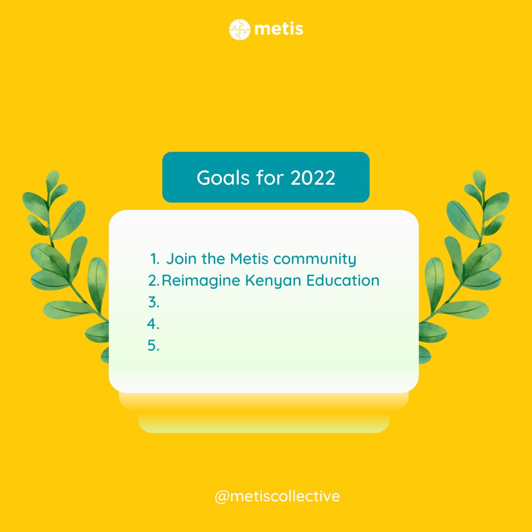 Happy 2022!

Do you have ideas that can help positively change education in Kenya?… Here’s a sample of what should be on your #2022goals list. 🤓

Here’s to another year dedicated to #ReimaginED in more #creative, #impactful ways.