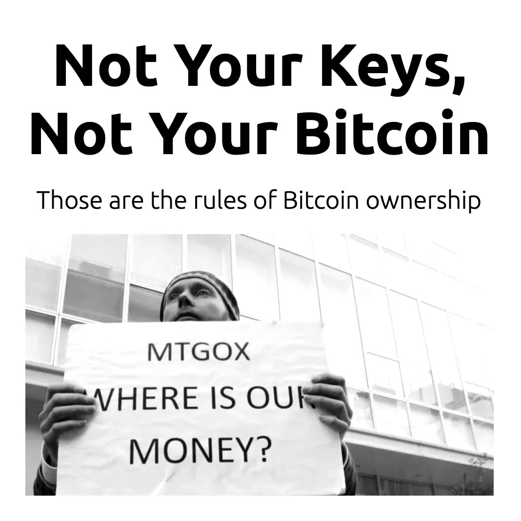 Not Your Keys, Not Your Bitcoin - Those are the rules of Bitcoin ownership,  learn why. https://t.co/fIeI6QKNxZ