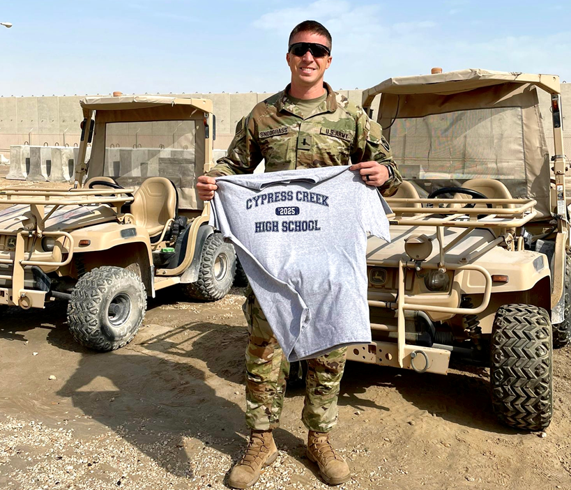 CypressCreek (@thecoyoteway) on Twitter photo We thank the husband of our very own Mrs. Lane, First LT Nathaniel Snodgrass, for representing our Coyote Nation and the <a href="/CCHS_2025/">CCHS c/o 2025</a> overseas! Thank you for your service! #TheCoyoteWay We thank the husband of our very own Mrs. Lane, First LT Nathaniel Snodgrass, for representing our Coyote Nation and the <a href="/CCHS_2025/">CCHS c/o 2025</a> overseas! Thank you for your service! #TheCoyoteWay