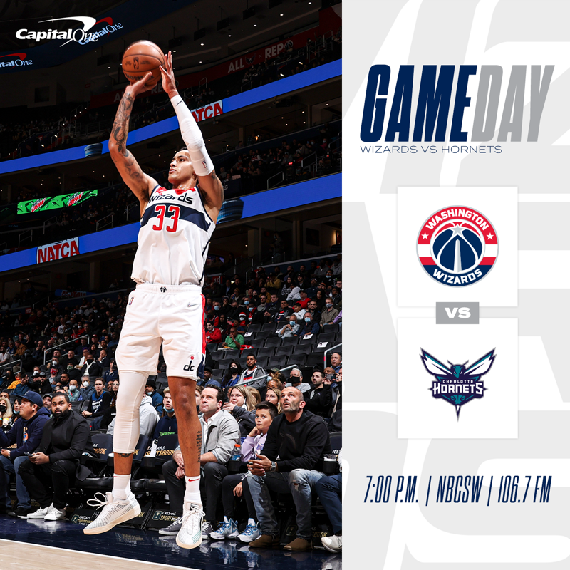 WashWizards's tweet photo. Looking to start the week strong 💪

📍 @CapitalOneArena
🎙 @1067theFan
📺 @NBCSWashington

#DCAboveAll | @CapitalOne