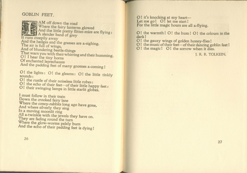 blackwelloxford's tweet image. Today, 3 January is the birthdate of J. R. R. Tolkien, who was born in 1892.

Blackwell's was Tolkien's first publisher with 'Goblin Feet' accepted in the annual Oxford Poetry for the year 1915. 

With the hindsight of age, it was not a favourite piece of his own work.