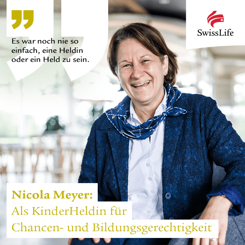 swisslife_de's tweet photo. #Nachhaltigkeit hat viele Gesichter: Nicola Meyer, Kauffrau für Versicherungen bei #SwissLife, setzt sich mit ihrem Engagement beim Stiftungsprojekt KinderHelden für mehr Chancen-& Bildungsgerechtigkeit ein. Hier erfahren Sie mehr: https://t.co/9M3CVuzTvY #HumansofResponsibility
