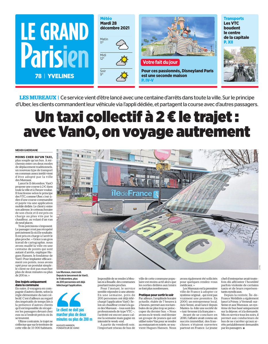 Comment mieux commencer l’année que par un article du Parisien décrivant le lancement de VanO ? 😉 
Je vous souhaite à vous et vos proches une excellente année 2022.