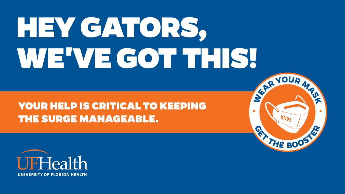 The #omicron variant poses another new challenge, but we know that if we all continue to pull together, we can have a successful spring semester at <a href="/UF/">FLORIDA</a>. For your best protection, our experts recommend wearing N95 or KN95 masks in public settings and getting your booster shot.