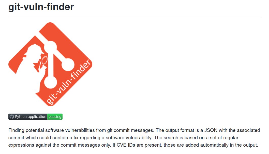 git-vuln-finder v1.2 released including support for  <a href="/githubarchive/">GitHub Archive</a> processing to analyse GitHub archive for potential vulnerabilities mentioned in commit logs. #opensource #infosec

github.com/cve-search/git…

Thanks to <a href="/cruciani_david/">David Cruciani</a> for the GHarchive.org support.