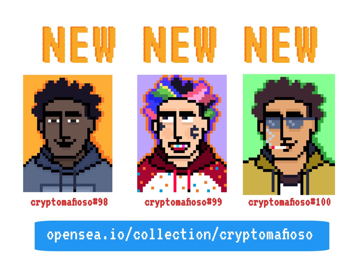 Crypto_Mafiosoo's tweet photo. New NFTs in my collection
https://t.co/b6h4kfdHsH 

#NFTs #NFT #NFTCollection https://t.co/NHlVgE0CzY
