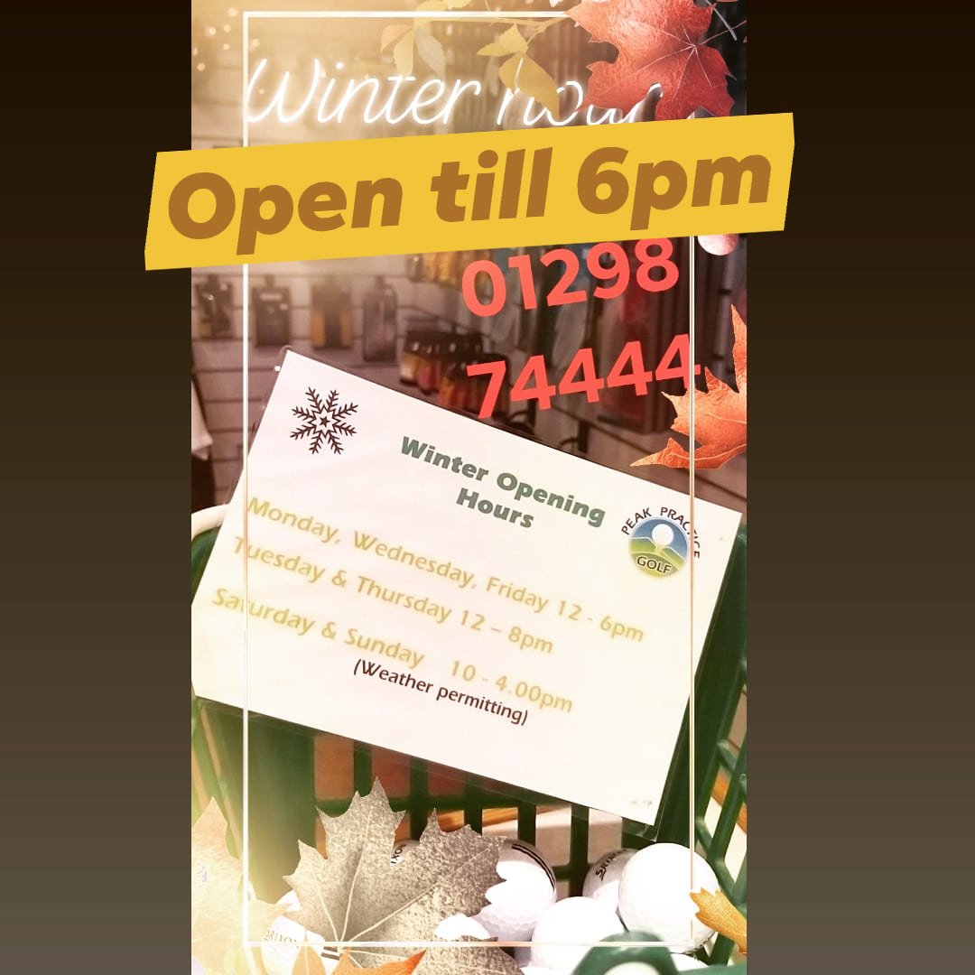OPEN today till 6pm
#floodlit #golf #drivingrange #BoxingDay #familyfun  #familyactivity #buxton #Derbyshire #peakdistrict #highpeak #srixonballs
peakpracticegolf.co.uk