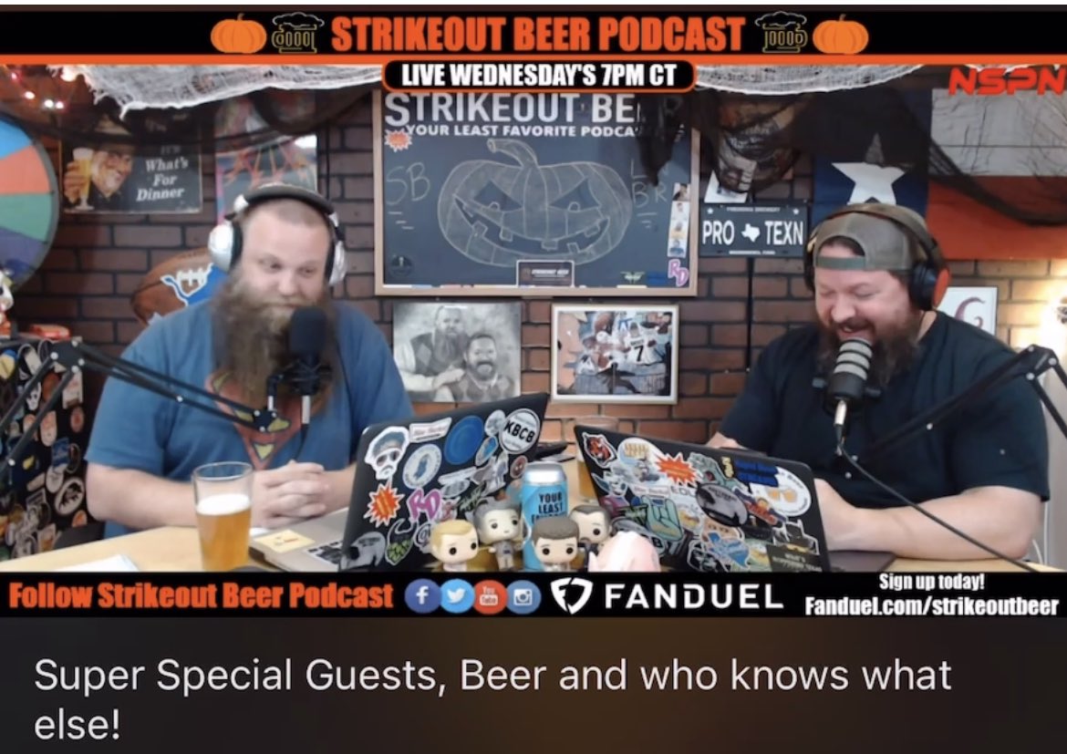 StrikeoutBeer's tweet photo. When Allen gives that look, watch the F out! Clip is coming to TikTok shortly.
#podcast #podcasts #podcaster #funny #duo #strikeoutbeer #partycast #partycastnetwork https://t.co/6HNCw5nxnz