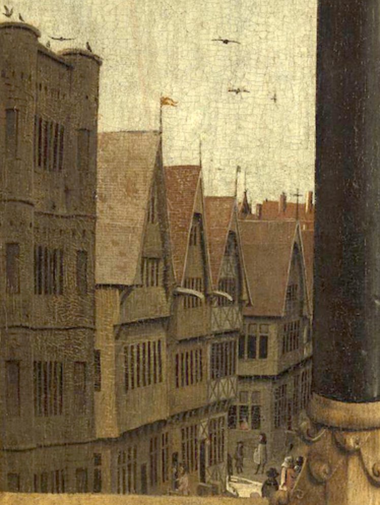 MoreHamOnt's tweet photo. View of the City of Ghent, by #JanvanEyck in the Ghent Altarpiece completed in 1432. Note the 3 and 4 storey buildings. #middledensity #moreneighbours https://t.co/m0JdmZZwQ1