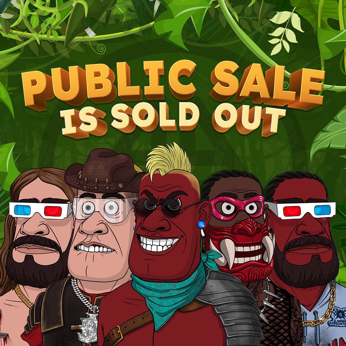 angryapesunited's tweet photo. Public mint is now officially sold out!! All 8,888 Jungle Destroyers have been minted!! 

We want to thank our amazing community for always supporting us!❤️🚀 We couldn’t have done this without you all &amp; you all are the reason on why we do this! Reveal in 24 hours! 🚀 🚀 https://t.co/3kBPSJBlo3