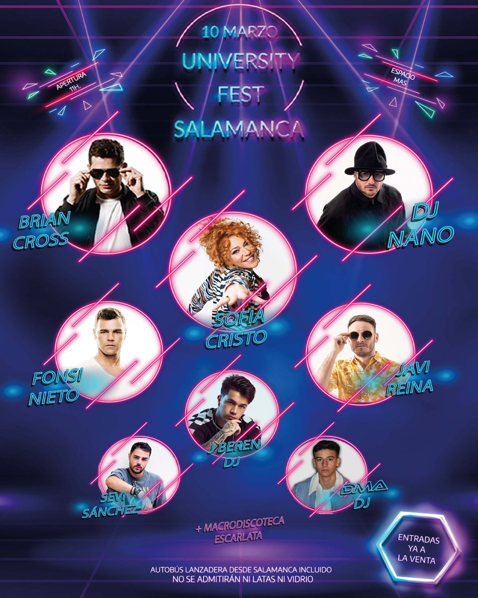 LikhaCompany's tweet photo. ¿Tienes ganas de Fiestón? Este 2022 te traemos ¡El mayor #FestivalUniversitario. #UniversityFestSalamanca más de 10 horas con los mejores dj’s del momento + macrodiscoteca + toro mecánico y más actividades + Animadorxs🤟🏻CONSIGUE TU ENTRADA https://t.co/2q5qbAwuUL https://t.co/KEYyKp5GoO