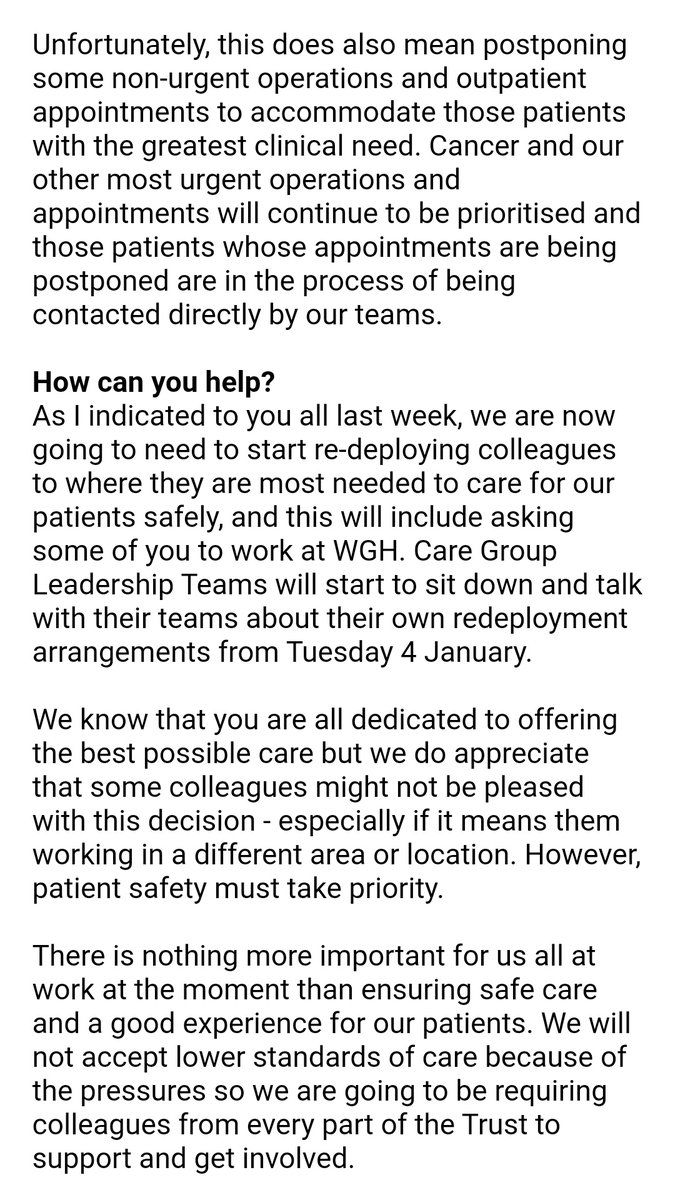 ShaunLintern's tweet photo. Critical incident declared tonight at @UHMBT as Omicron sickness hits staffing alongside new Covid admissions. Non-urgent operations cancelled and staff re-deployed #LivingWithCOVID https://t.co/i8wsFEnJLn