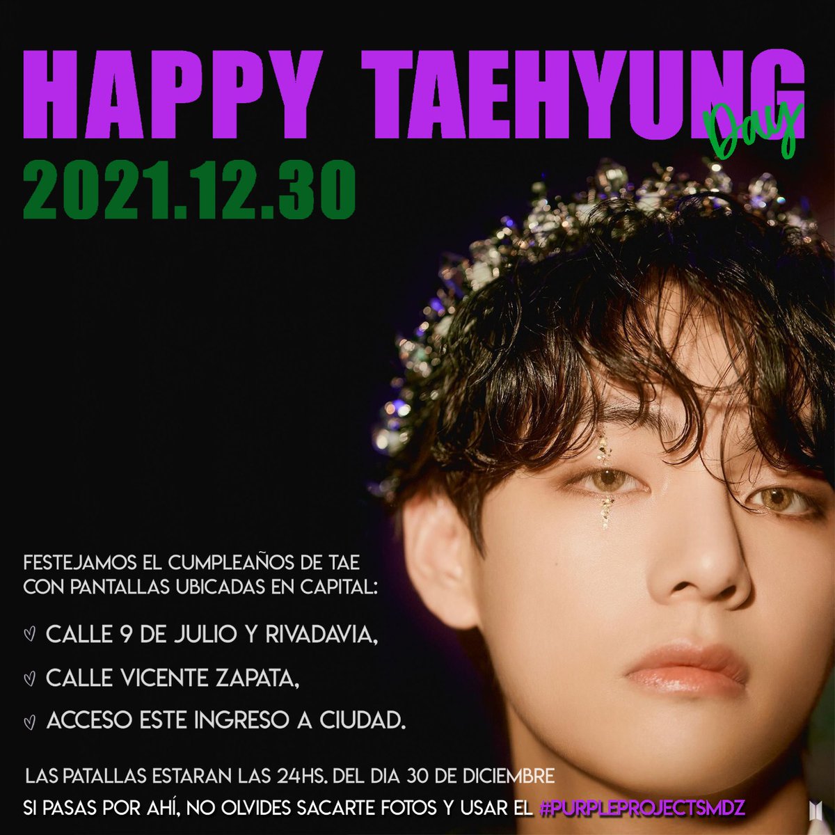 purpleprojectAr's tweet photo. #PurpleProyectArg
Compartimos videos y fotos del proyecto del cumple de #Taehyung organizado el día 30 de Diciembre por Armys de Mendoza, Río Negro y Bs As💜 #HappyBirthdayTaehyung
@BTS_twt https://t.co/tnh1Fp5bsx