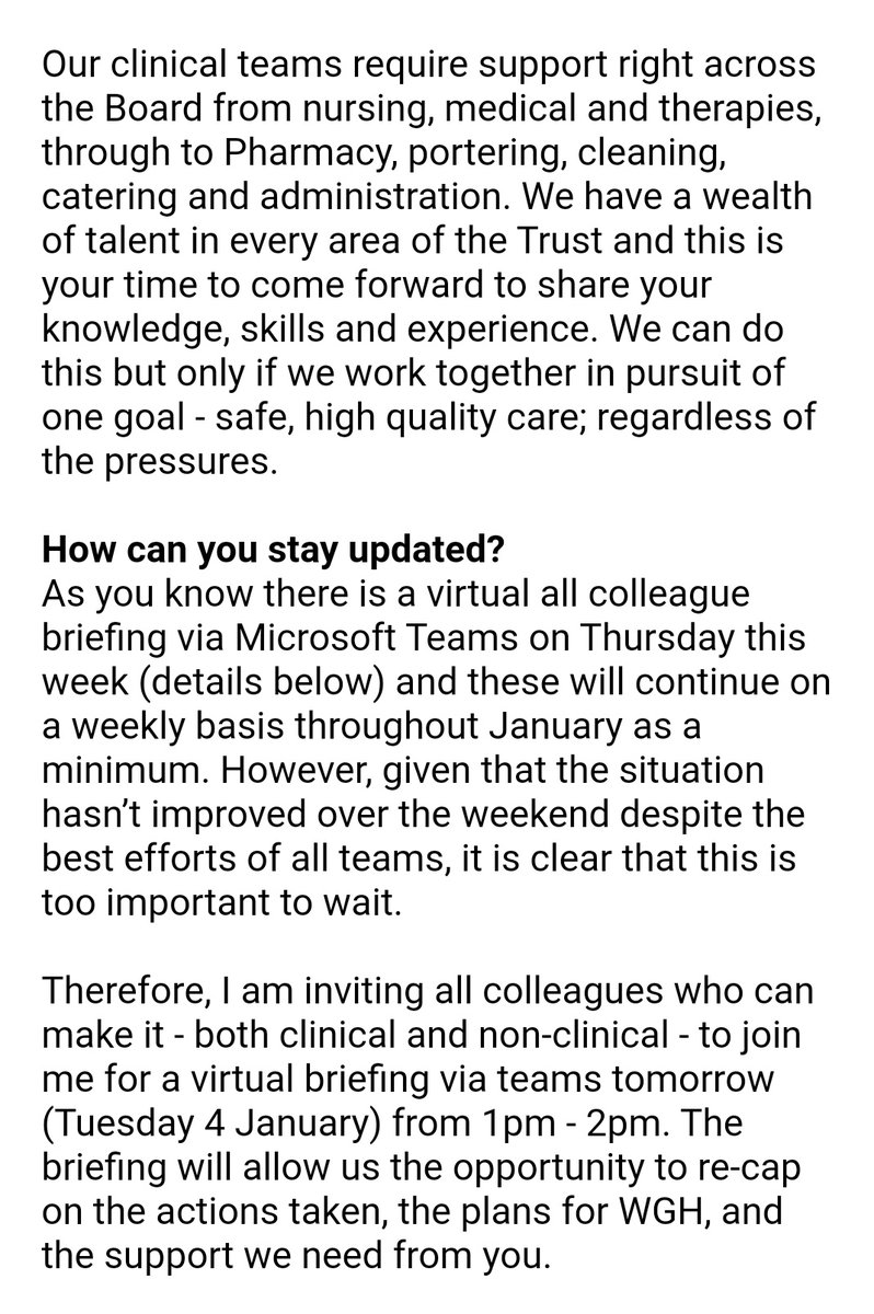 ShaunLintern's tweet photo. Critical incident declared tonight at @UHMBT as Omicron sickness hits staffing alongside new Covid admissions. Non-urgent operations cancelled and staff re-deployed #LivingWithCOVID https://t.co/i8wsFEnJLn