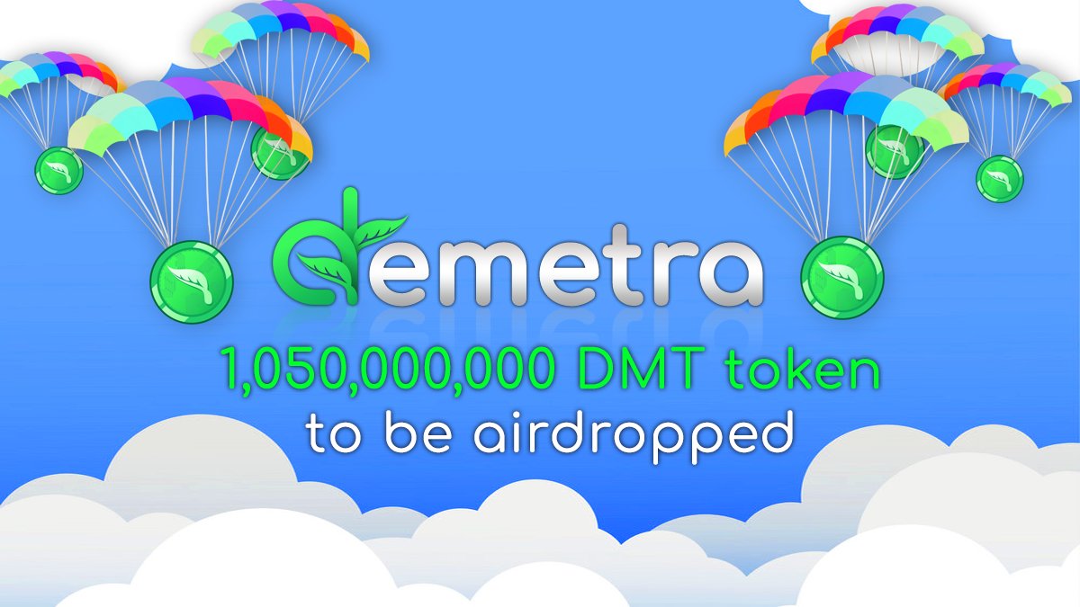 Demetra_Finance's tweet photo. 🎉To celebrate DMT token launch, we will #Airdrop  1,050,000,000 DMT tokens (5% of total supply) #NewYear2022 🎉
#Giveaways #BSC $DMT 

1️⃣ Follow @Demetra_Finance
2️⃣ Like &amp; Retweet &amp; Tag 3 Friends
3️⃣ Fill the form: https://t.co/DVbcGQCoSk
4⃣ SPECIAL TASKS: roles on discord https://t.co/sAY7zXSnwa